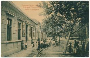 1910 Temesrékas, Temes-Rékás, Recas; Fő utca, üzletek. W.L. 1412. / Hauptgasse / main street, shops (r)