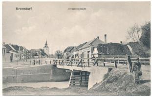 Botfalu, Brenndorf, Bod (Brassó, Kronstadt, Brasov); Strassenansicht. Verlag Josef Briegel / utcakép, híd / street view, bridge (EK)