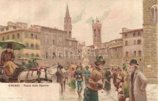 Firenze Plaza della Signoria litho