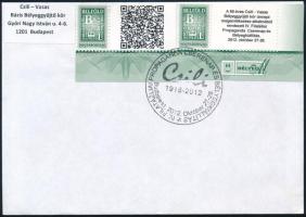 2012 Csili-Vasas Bázis Bélyeggyűjtő kör megszemélyesített bélyeg alkalmi bélyegzésű borítékon