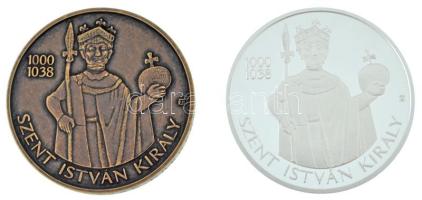2021. 3000Ft Cu-Zn "Országépítő királyok - Szent István" kapszulában + 2021. 15.000Ft Ag "Országépítő királyok - Szent István" kapszulában T:BU,PP Adamo?EM414, EM415