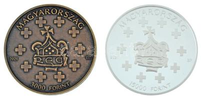 2021. 3000Ft Cu-Zn "Országépítő királyok - Szent István" kapszulában + 2021. 15.000Ft Ag &...