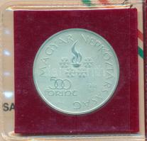 1984. 500Ft Ag "Sarajevoi Téli Olimpia" eredeti műbőr tokban, tanúsítvánnyal T:BU patina A...