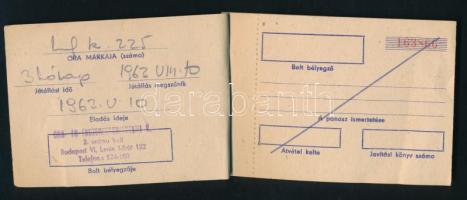 1963 Óra jótállási jegy