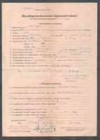 1934 Kunhegyes, hadigondozási igazolvány hadirokkant részére