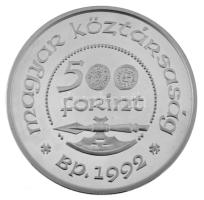 1992. 500Ft Ag "Szent László" kapszulában, tanúsítvánnyal, díszdobozban T:PP kis patina Adamo EM125