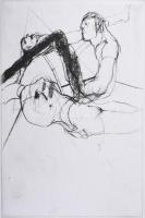 Véssey Gábor (1948-): Astrál, 1999. Hidegtű, papír, jelzett, 2. próbanyomat 4/4 számozással, 30×21 cm