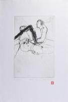 Véssey Gábor (1948-): Astrál, 1999. Hidegtű, papír, jelzett, 2. próbanyomat 4/4 számozással, 30×21 c...