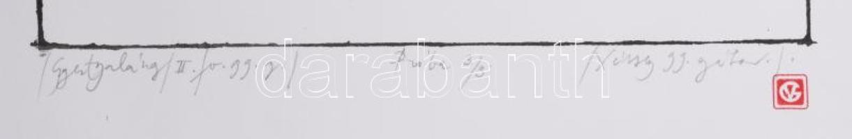 Véssey Gábor (1948-): Gyertyaláng II, 1999. Litográfia, papír, jelzett, próbanyomat 3/3 számozással,...