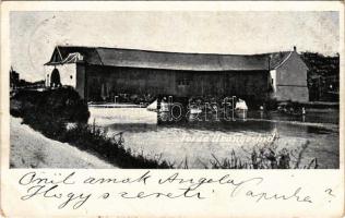 1899 (Vorläufer) Torda, Turda; Aranyos híd / Aries river bridge (kopott sarkak / worn corners)