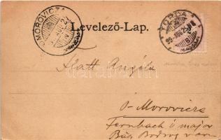 1899 (Vorläufer) Torda, Turda; Aranyos híd / Aries river bridge (kopott sarkak / worn corners)