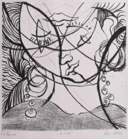 Stoja Dzebric (Szerbia, Serbian artist, 1967-): "Reverie". Litográfia, papír, jelzett, műv...