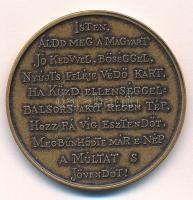 1996. "A Haza Építéséért Emlékérem" kétoldalas bronzozott Cu emlékérem sorszámozott tanúsí...