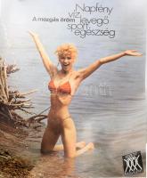 1981 Napfény, víz, levegő, sport, egészség (Bíró Ica erotikus plakát). Ofszet, papír, feltekerve, 116×81 cm