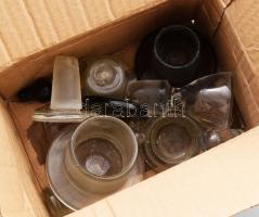 12 darab csiszolt üvegdugó, klf méretben