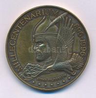 Kósa István (1953-) "Millecentenárium 896-1996 - Árpád fejedelem / Honfoglalás" bronz emlékérem (42,5mm) T:UNC