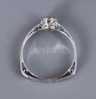 14 K fehérarany gyűrű brillekkel (0,5ct) K, WS2 jelzett, tanúsítvánnyal m: 55, m: 1,19 ct