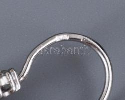 14 K fehérarany fülbebvaló brillekkel.2 nagy kő 0,79ct (J, I.) + 24 db díszítő kő, 0,32 ct) TW jelze...