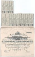 1926 Veszprém 1926. "A Veszprémi Takarékpénztár Részvénytársaság" részvénye 25P-ről, szára...