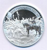 Bognár György (1944-) 1996. "Millecentenárium" kétoldalas jelzett Ag emlékérem, kapszulában, tanúsítvánnyal (15,55g/0.999/42,5mm) T:PP