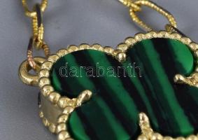 14 K arany nyaklánc malachittal, jelzett, tanúsítvánnyal br 4,9 g. nettó 4,5 g