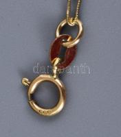 14 K arany nyaklánc malachittal, jelzett, tanúsítvánnyal br 4,9 g. nettó 4,5 g