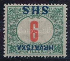 SHS 1918 Portó 6f fordított felülnyomással Certificate: Zrinjscak Signed: Bodor