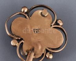 14 K arany nyaklánc medállal ausztrál opál 1ct és gyémánt 0,015 (cabochon, hollandi rózsa csiszolás)...