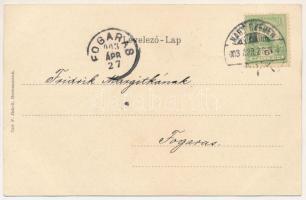 1903 Nagyszeben, Hermannstadt, Sibiu; Várlépcső. Szecessziós litho keret. Carl F. Jickeli kiadása / ...