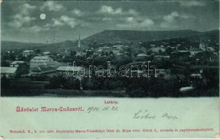 1901 Marosludas, Ludosul de Mures, Ludus; látkép este holdfényben. Weinrich S. b. kir. udvari fényké...