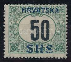 SHS 1918 Feketeszámú Portó 50f fekvő vízjellel (54.000) Certificate: Zrinjscak Signed: Bodor