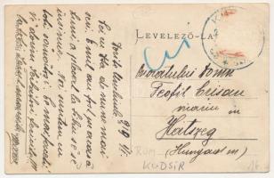 1919 Kudzsir, Kudsir, Cugir; tájkép, látkép, román iskola. Czelnai Gyula felvétele, Gyöngyösy Gyula ...