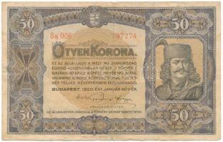 1920. 50K "5a 006 797274", "Orell Füssli Zürich" nyomdahely jelöléssel T:F középső hajtásnál kis beszakadások, egyébként erős papír Adamo K25