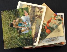 Kb. 120 db MODERN motívum képeslap: üdvözlőlapok, vallás, művészet / Cca. 120 MODERN motive postcards: greeting cards, religion, art