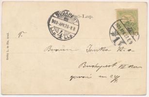 1903 Arad, Színház, bazár, üzletek, temetkezési intézet. Réthy L. és Fia kiadása, szecessziós-virágo...