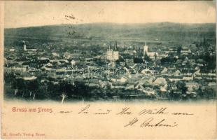 1900 Szászváros, Broos, Orastie; látkép, templomok. H. Graef kiadása / general view with churches (EK)