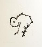 Szőcs Géza (1967-): Alak (olvashatatlan címmel). Rézkarc, dombornyomat, papír, jelzett, művészpéldány I/IV számozással. 34x33 cm