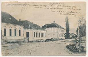 1907 Csíkszentmárton, Sanmartin; utcakép / street view + "TUSNÁD POSTAI ÜGYN." (EK)