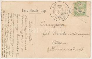 1907 Csíkszentmárton, Sanmartin; utcakép / street view + "TUSNÁD POSTAI ÜGYN." (EK)