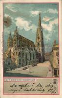 Vienna St. Stephen's Cathedral, Stephansdom litho, Bécs Szent István-székesegyház, Stephansdom litho