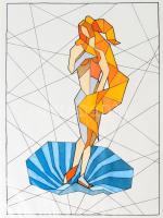 Kun Sarolta (1990-): Vénusz születése (a geometria bája), vegyes technika, papír, jelzés nélkül, 40×30 cm