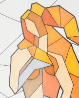 Kun Sarolta (1990-): Vénusz születése (a geometria bája), vegyes technika, papír, jelzés nélkül, 40×...