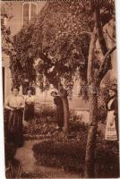 1915 Temesvár, Timisoara; Belváros, Iskolanővérek intézete, kerti részlet / girls' boarding school, garden (EK)