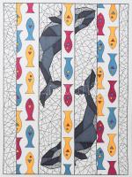 Kun Sarolta (1990-): Vízi világ, vegyes technika, papír, jelzett, 40×30 cm