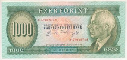 1992. 1000Ft "D 57038729" T:F kis folt, egyébként szép papír Adamo F46