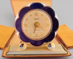 Sheffield utazóóra, bőr tokban, működik, m: 6,5 cm