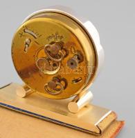 Sheffield utazóóra, bőr tokban, működik, m: 6,5 cm