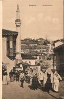 Sarajevo minaret with folkwear