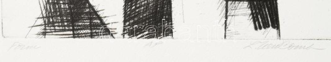 Olvashatatlan jelzéssel: Kopjafák (olvashatatlan címmel). Hidegtű, papír. Művészpéldány AP jelzéssel...