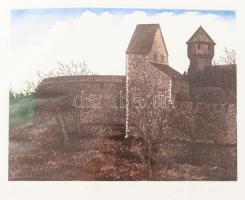 Olvashatatlan jelzéssel: Vár. Színes rézkarc, papír. Művészpéldány AP jelzéssel. Számozott (1/10). 15×19,5 cm.